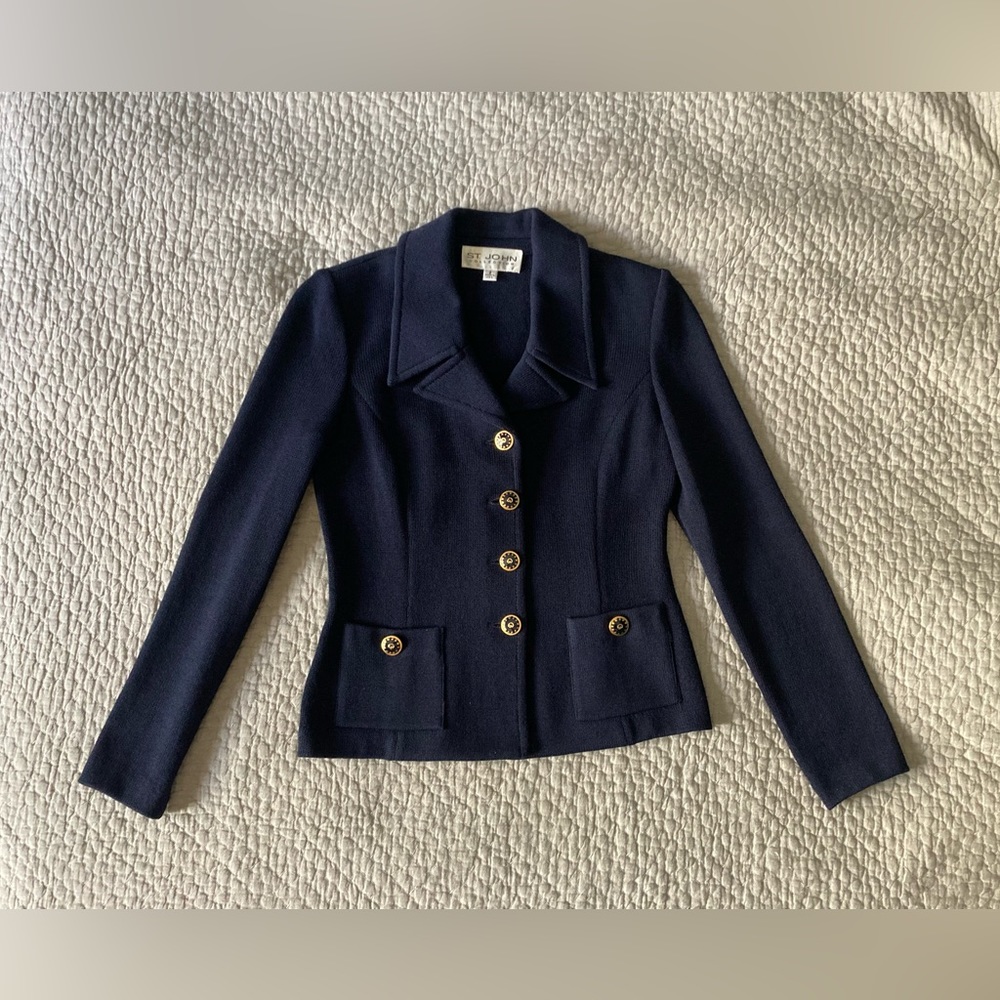 Vintage St John XS Navy Blazer Size 2